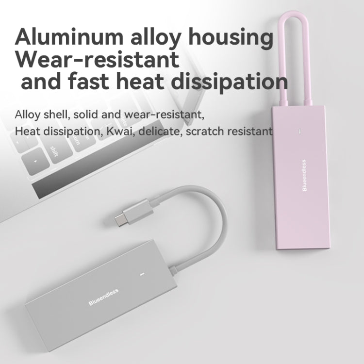 Blueendless 4K60Hz + Data Port Type-C Docking Station USB3.0 Splitter, Spec: 7-in-1 Card Reading Blue - free shipping - PMC Jewellery - Order now!