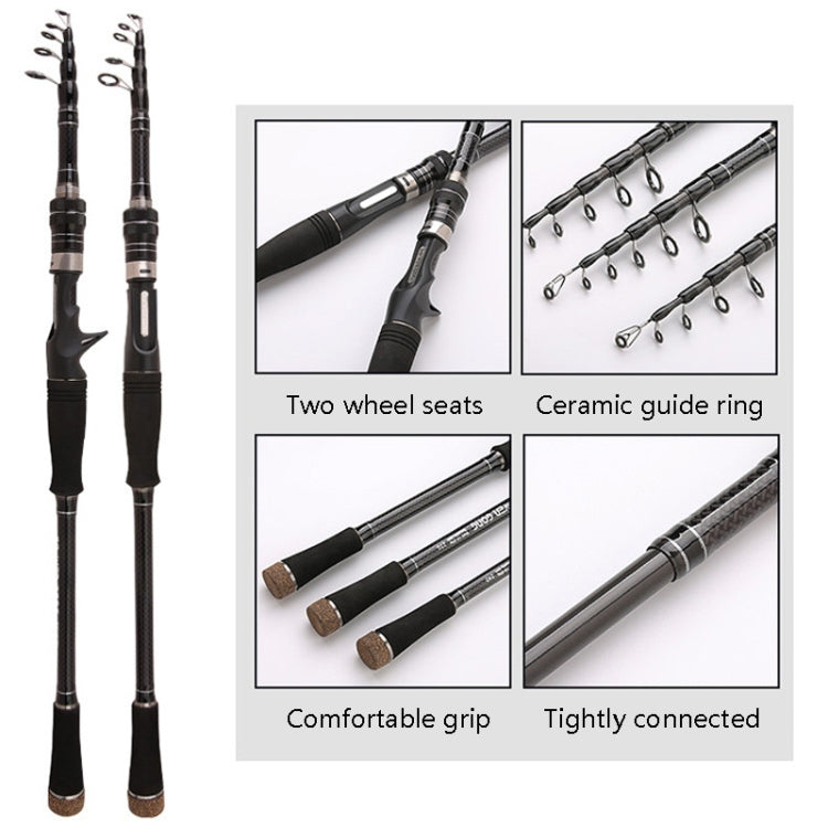 Carbon Telescopic Luya Rod Short Section Fishing Throwing Rod, Length: 2.1m(Straight Handle) - Fishing Rods & Accessories by PMC TechLife | Online Shopping South Africa | PMC TechLife | Buy Now Pay Later Mobicred