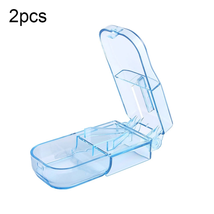 2pcs R8335 Transparent Medicine Cutter Food Grade Plastic Split Cartridge Pill Separator(Blue) - free shipping - PMC TechLife - Order now!