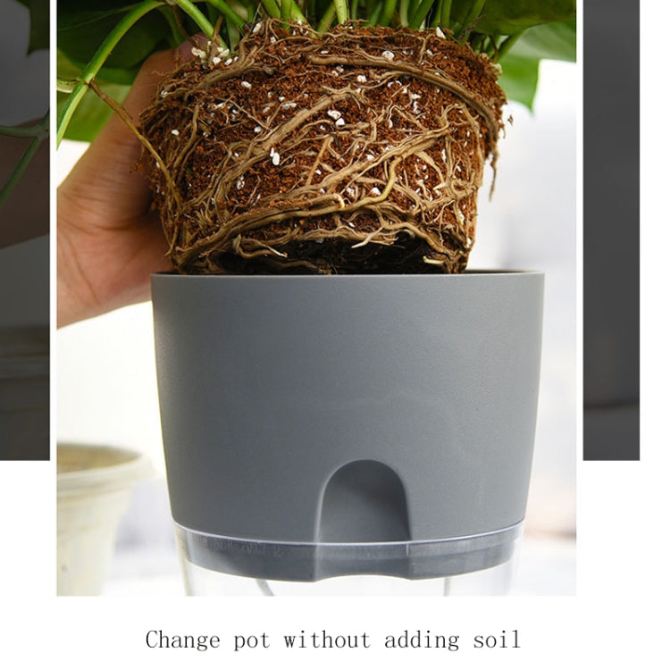 Transparent Plastic Double-Layer Water Storage Automatic Water-Absorbing Flowerpot, Size: A703 Caliber 8.2cm(White Transparent Basin) - Flower Pots & Planters by PMc TechLife | Online Shopping South Africa | PMc TechLife | Buy Now Pay Later Mobicred