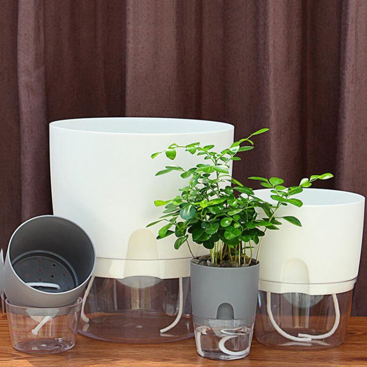 Transparent Plastic Double-Layer Water Storage Automatic Water-Absorbing Flowerpot, Size: A703 Caliber 8.2cm(White Transparent Basin) - Flower Pots & Planters by PMc TechLife | Online Shopping South Africa | PMc TechLife | Buy Now Pay Later Mobicred