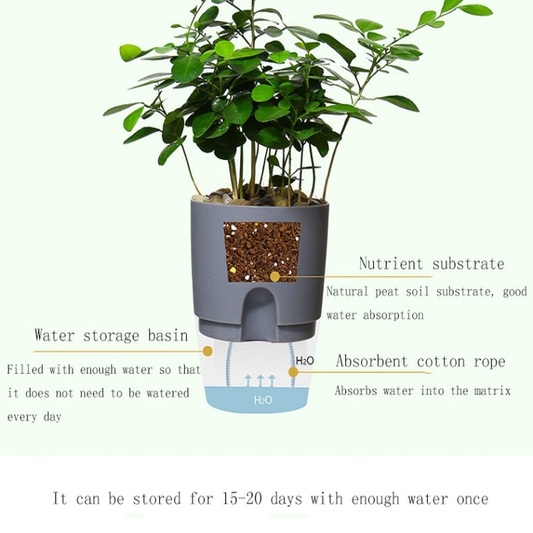 Transparent Plastic Double-Layer Water Storage Automatic Water-Absorbing Flowerpot, Size: A707 Caliber 15.3cm(White Transparent Basin) - Flower Pots & Planters by PMc TechLife | Online Shopping South Africa | PMc TechLife | Buy Now Pay Later Mobicred
