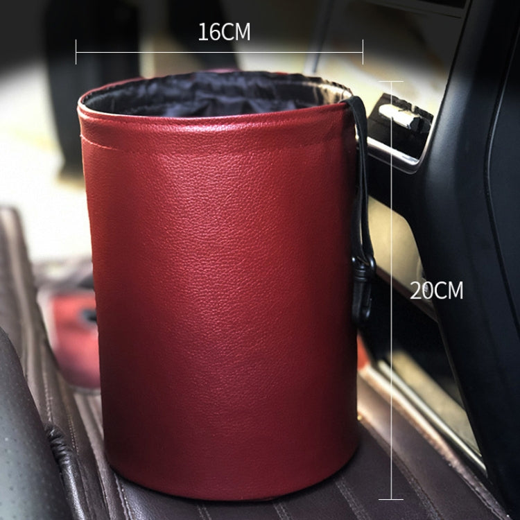 2 PCS Leather Foldable Car Trash Can Mini Chair Back Suspended Waterproof Trash Can(Black) - Stowing Tidying by PMC TechLife | Online Shopping South Africa | PMC TechLife | Buy Now Pay Later Mobicred