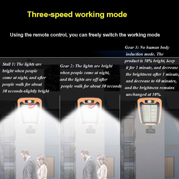 TG-TY07704 Diamond 124 LED Solar Outdoor Waterproof Wall Light Human Body Induction Garden Light Fence Lighting Street Light - Street Lights by PMc TechLife | Online Shopping South Africa | PMc TechLife | Buy Now Pay Later Mobicred