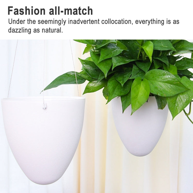 Wire Hanging Plastic Flowerpot With Automatic Water Absorption And Frosted Surface(D09 Caliber 19cm) - Flower Pots & Planters by PMc TechLife | Online Shopping South Africa | PMc TechLife | Buy Now Pay Later Mobicred
