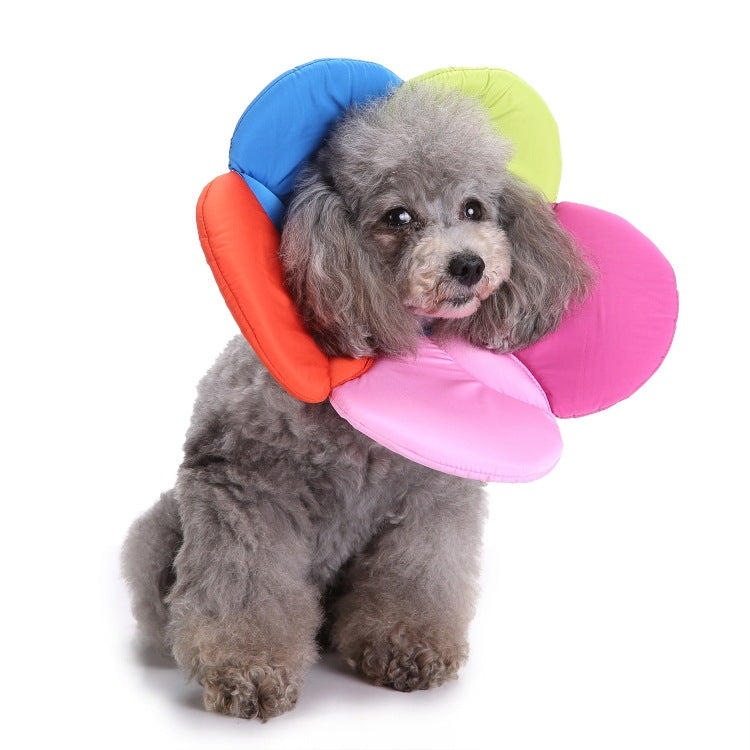 Pet Protection Collar Dog Flower Protection Collar, Specification: L(Rainbow) - Collars by PMC TechLife | Online Shopping South Africa | PMC TechLife | Buy Now Pay Later Mobicred