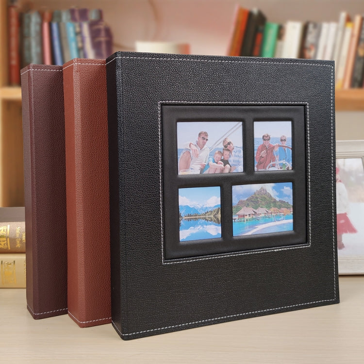 6 Inch 600 Sheets Leather Cover Photo Album Family Photo Album Storage Book(Black) - Photo Albums & Photo Frames by PMc TechLife | Online Shopping South Africa | PMc TechLife | Buy Now Pay Later Mobicred