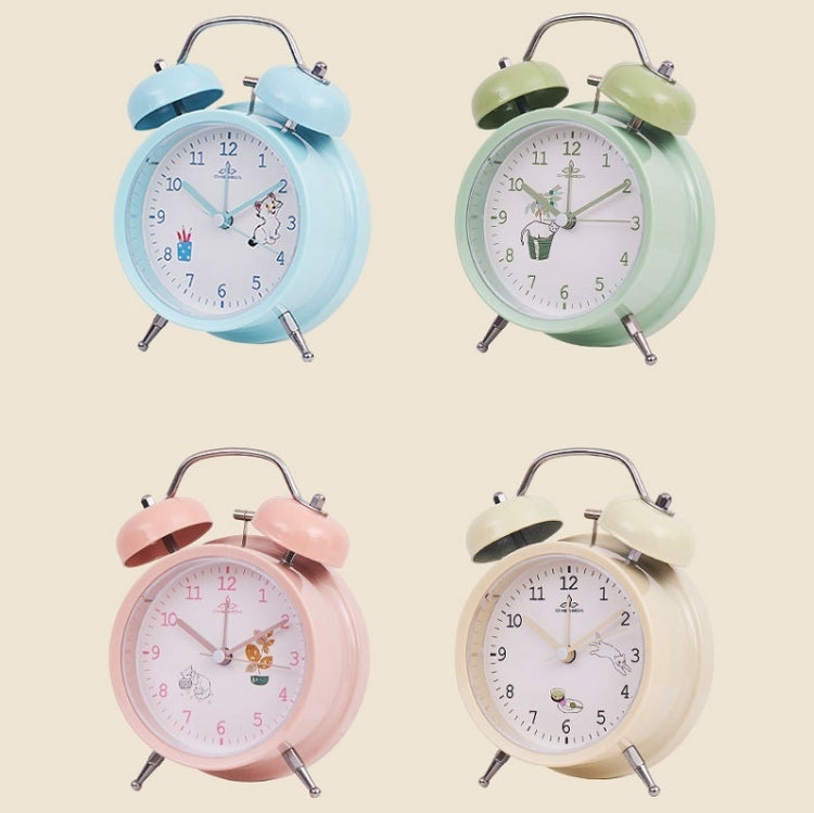 Student Cute Style Bell Alarm Clock Bedside Mute Clock With Light Specification��� Y36 4 Inch (Beige) - free shipping - PMc TechLife - Order now!