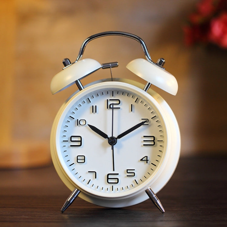 4 Inch Bedroom Bedside Stereo Digital Silent Alarm Clock With Light(White Shell White Surface) - Alarm Clocks by PMc TechLife | Online Shopping South Africa | PMc TechLife | Buy Now Pay Later Mobicred