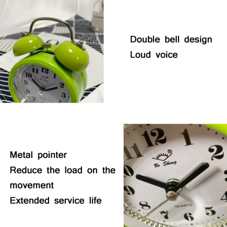Children Cartoon Apple-Shaped Bedside Mute Desk Clock Metal Bell Digital Alarm Clock(Pink) - Alarm Clocks by PMc TechLife | Online Shopping South Africa | PMc TechLife | Buy Now Pay Later Mobicred