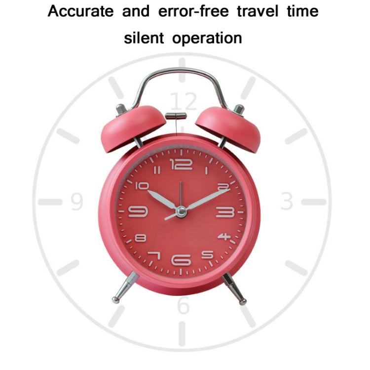 3304T Bedroom Bedside Multifunctional Bell Metal Alarm Clock With Night Light(Wine Red) - free shipping - PMc TechLife - Order now!