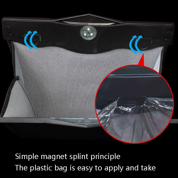 Car Trash Can Car Chair Back Hanging Storage Box Hidden Folding Storage Bag With LED Light(Beige) - Stowing Tidying by PMC TechLife | Online Shopping South Africa | PMC TechLife | Buy Now Pay Later Mobicred