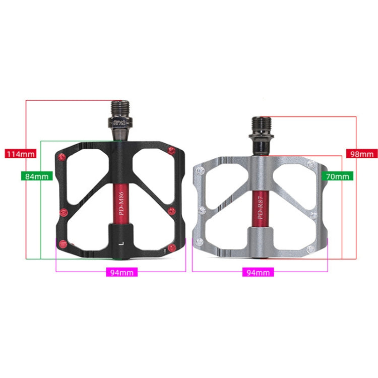 PD-M86C  1 Pair PROMEND Bicycle Road Bike Mountain Bike 3 Palin Carbon Fiber Bearing Pedal(Silver) - free shipping - PMc TechLife - Order now!