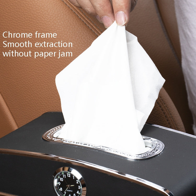 Car Clock Tissue Box Multi-Function Vehicle Instrument Table Paper Towel Box, Style: Clock+Parking Card (Ivory) - free shipping - PMC TechLife - Order now!
