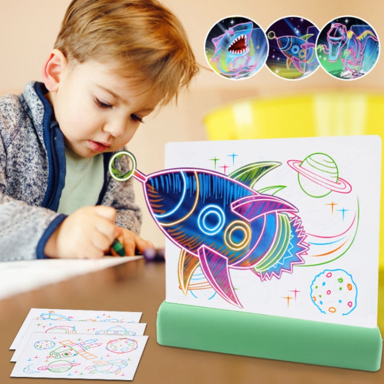 3D Painting Fluorescent Plate LED Shining Puzzle Children Graffiti Panel Handwritten Message Board(Grey) - free shipping - PMC Jewellery - Order now!