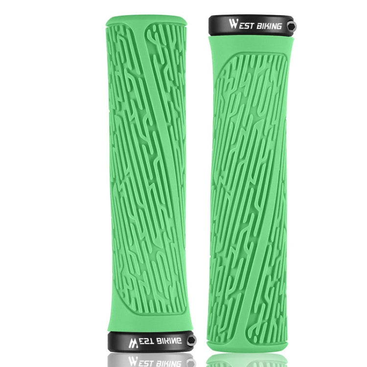 1 Pair WEST BIKING YP0804061 Bicycle Anti-Slip Shock Absorber Grip Mountain Bike Rubber Handlebar Cover(Grass Green) - free shipping - PMc TechLife - Order now!