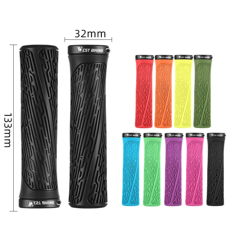 1 Pair WEST BIKING YP0804061 Bicycle Anti-Slip Shock Absorber Grip Mountain Bike Rubber Handlebar Cover(Yellow) - free shipping - PMc TechLife - Order now!