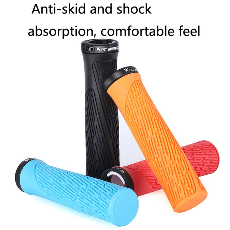 1 Pair WEST BIKING YP0804061 Bicycle Anti-Slip Shock Absorber Grip Mountain Bike Rubber Handlebar Cover(Purple) - free shipping - PMc TechLife - Order now!