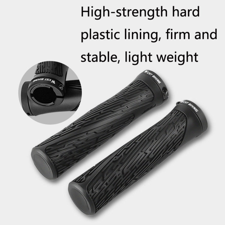 1 Pair WEST BIKING YP0804061 Bicycle Anti-Slip Shock Absorber Grip Mountain Bike Rubber Handlebar Cover(Yellow) - free shipping - PMc TechLife - Order now!