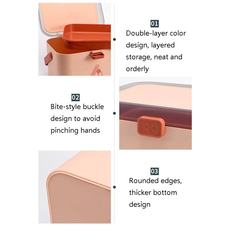 Household Plastic Small Medicine Box Portable Medicine Storage Box, Size: 27.7 x 20.4 x 19.4cm(Pink) - free shipping - PMC TechLife - Order now!