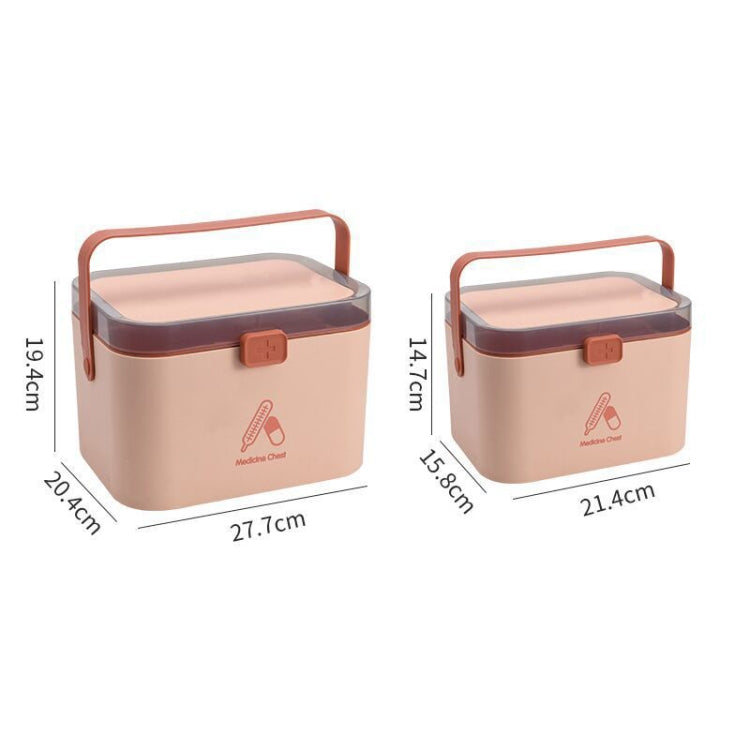 Household Plastic Small Medicine Box Portable Medicine Storage Box, Size: 21.4 x 15.8 x 14.7cm(Pink) - free shipping - PMC TechLife - Order now!