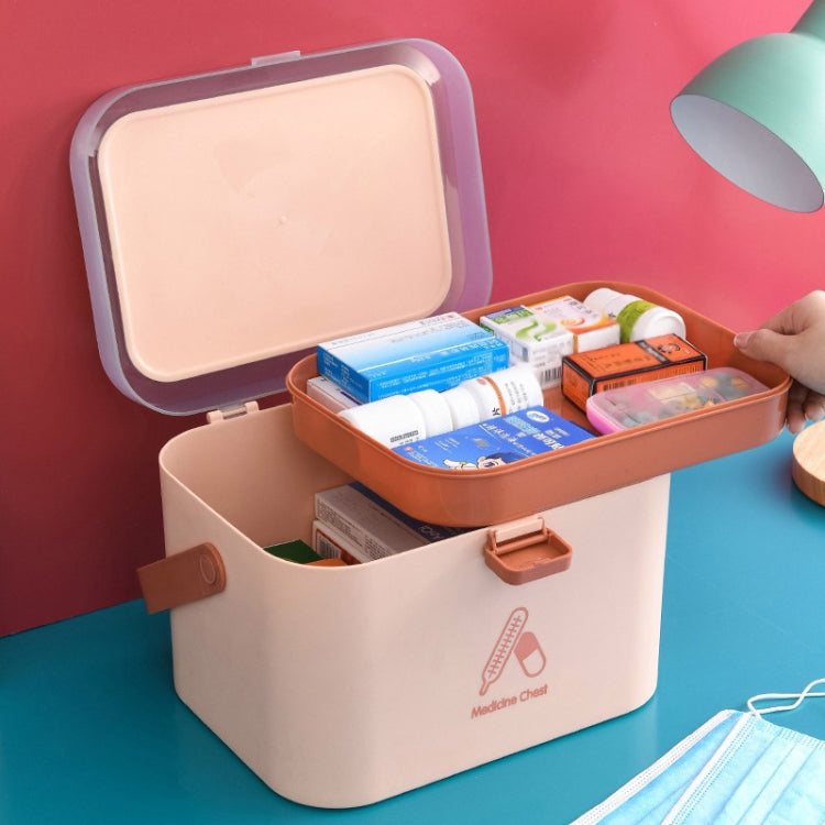 Household Plastic Small Medicine Box Portable Medicine Storage Box, Size: 21.4 x 15.8 x 14.7cm(Pink) - free shipping - PMC TechLife - Order now!
