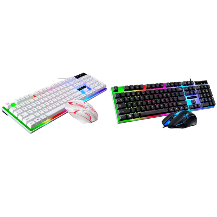 ZGB G21B Colorful Glow USB Wired Keyboard Mouse Set(White) - free shipping - PMC Jewellery - Order now!