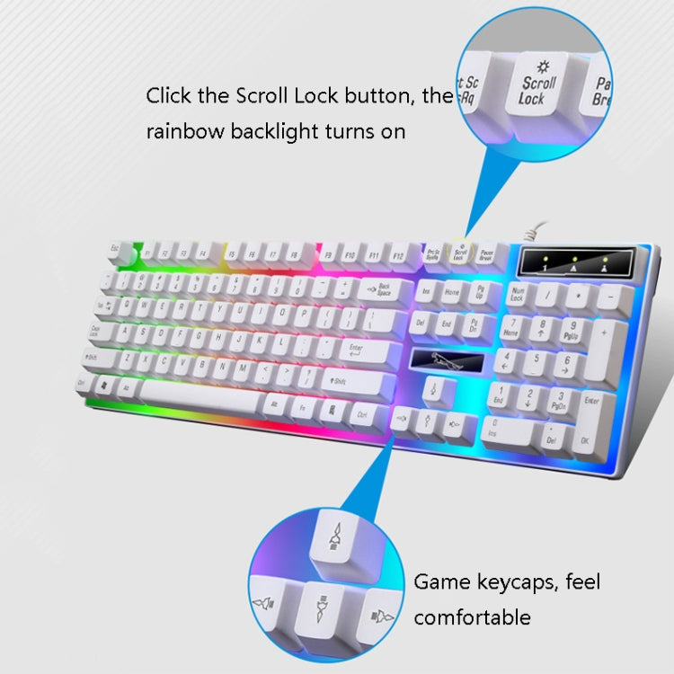 ZGB G21B Colorful Glow USB Wired Keyboard Mouse Set(Black) - free shipping - PMC Jewellery - Order now!