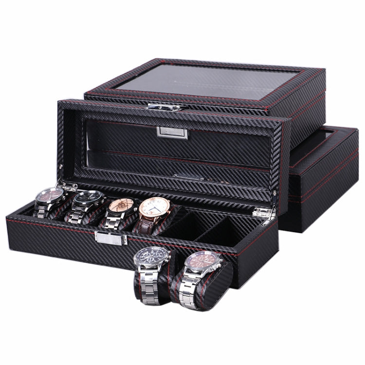 Carbon Fiber PU Leather Watch Box Jewelry Storage Box Packaging Box, Style: 10 Watch Positions - free shipping - PMc TechLife - Order now!