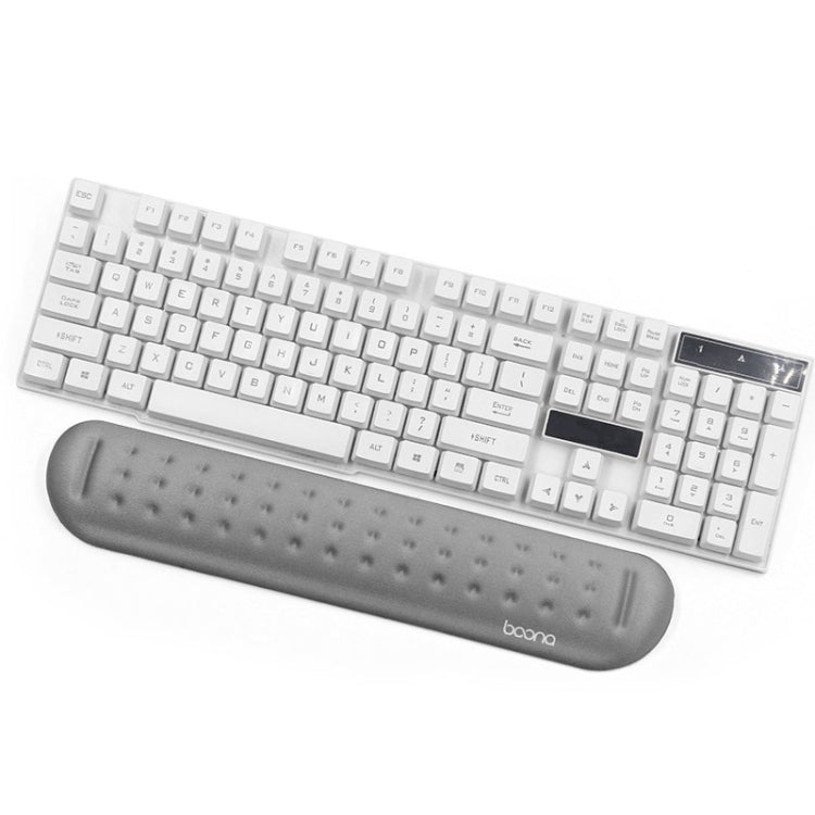 Baona Silicone Memory Cotton Wrist Pad Massage Hole Keyboard Mouse Pad, Style: Medium Keyboard Rest (Gray) - Mouse Pads by Baona | Online Shopping South Africa | PMC TechLife | Buy Now Pay Later Mobicred
