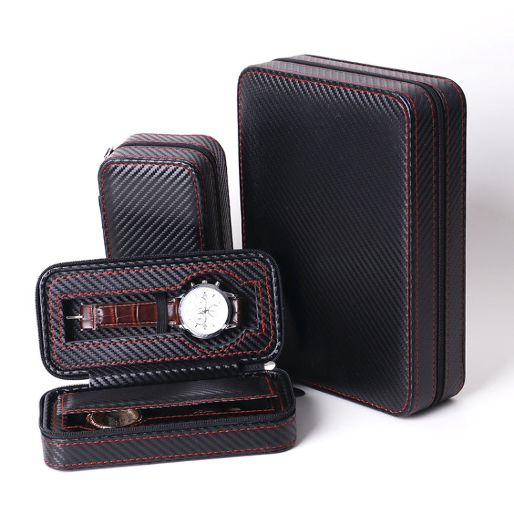 PU Leather Full Carbon Fiber Zipper Watch Bag Watch Storage Display Box, Style: 02 Watch Position - free shipping - PMc TechLife - Order now!