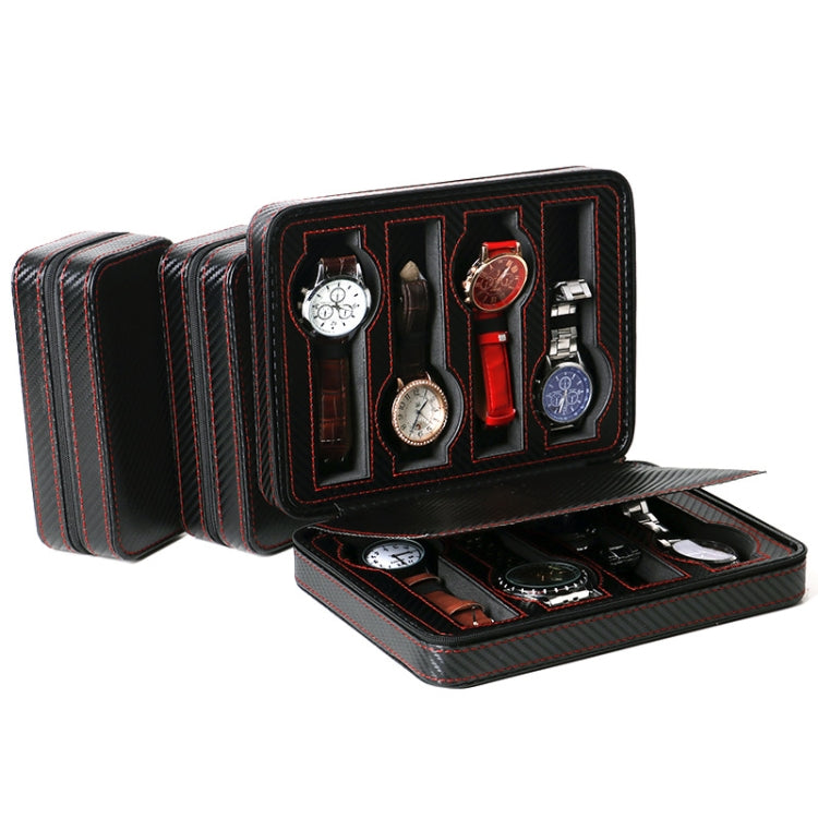 PU Leather Full Carbon Fiber Zipper Watch Bag Watch Storage Display Box, Style:  08 Watch Position - free shipping - PMc TechLife - Order now!