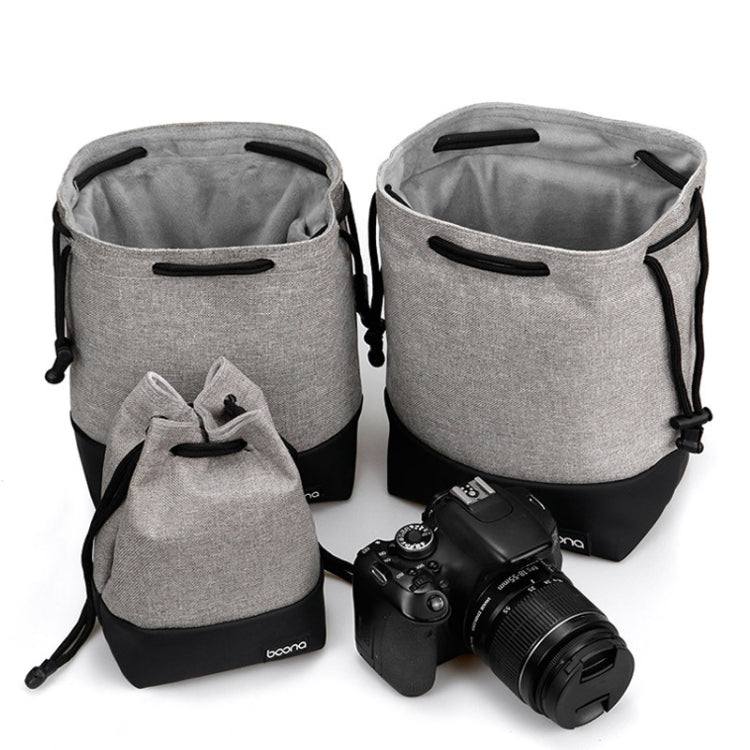 Baona Waterproof Micro SLR Camera Bag Protective Cover Drawstring Pouch Bag, Color: Large Gray - Soft Bag by Baona | Online Shopping South Africa | PMC TechLife | Buy Now Pay Later Mobicred