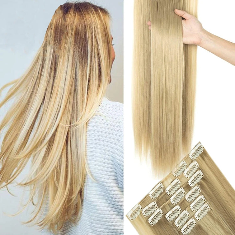6 In 1 60cm Card Hair Extension Piece 16 Card Long Straight Hair Wig Piece, Color: 16.27H613 - free shipping - PMC TechLife - Order now!