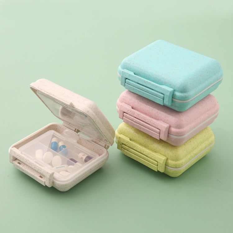 JS0018 Wheat Portable Sealed Pill Box with 6 Compartments For Pill Health Care Box(Green) - free shipping - PMC TechLife - Order now!