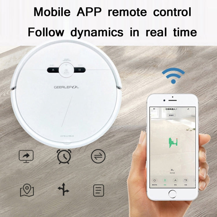 GEERLEPOL Smart Home Automatic Refilling Sweeping Robot, High Configuration Support Mobile Phone APP(Black) - free shipping - PMC Jewellery - Order now!