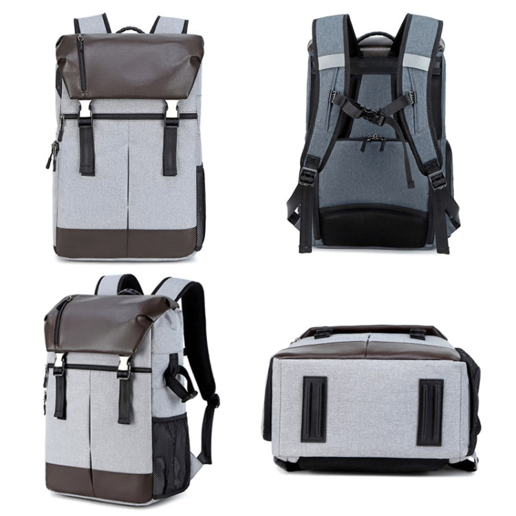 C3081 Camera  Computer Shoulder Digital Camera Bag Large Capacity Photography Backpack(Light Grey) - Backpack by PMC TechLife | Online Shopping South Africa | PMC TechLife | Buy Now Pay Later Mobicred