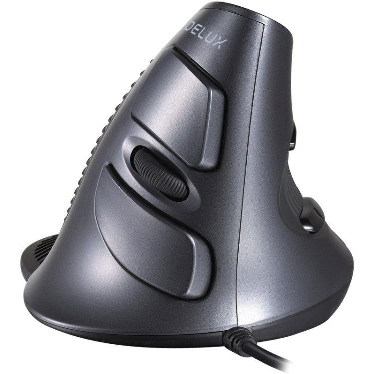 DELUX M618 6-Keys Vertical Handheld Mouse Ergonomic Wired Mouse, Cable Length: 1.5m(Black) - free shipping - PMC Jewellery - Order now!
