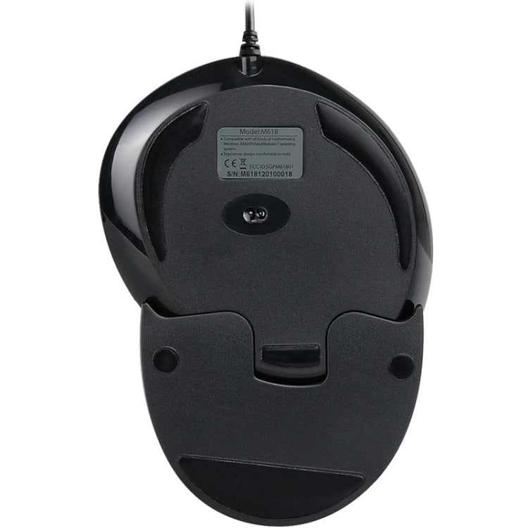 DELUX M618 6-Keys Vertical Handheld Mouse Ergonomic Wired Mouse, Cable Length: 1.5m(Black) - free shipping - PMC Jewellery - Order now!