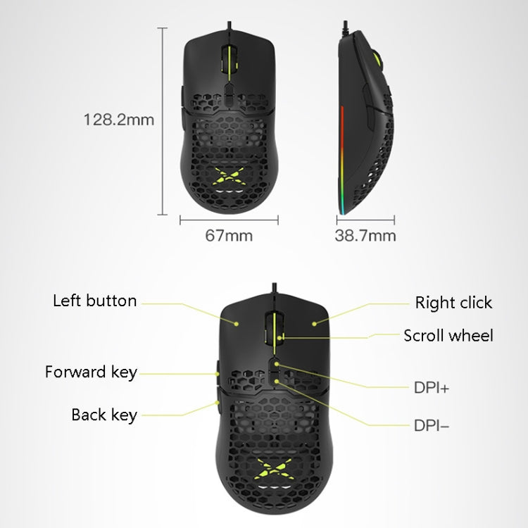 DELUX M700BU 7 Keys Wired Games Mouse Desktop Wired Mouse, Style: 3325 (Support 10000DPI) - free shipping - PMC Jewellery - Order now!