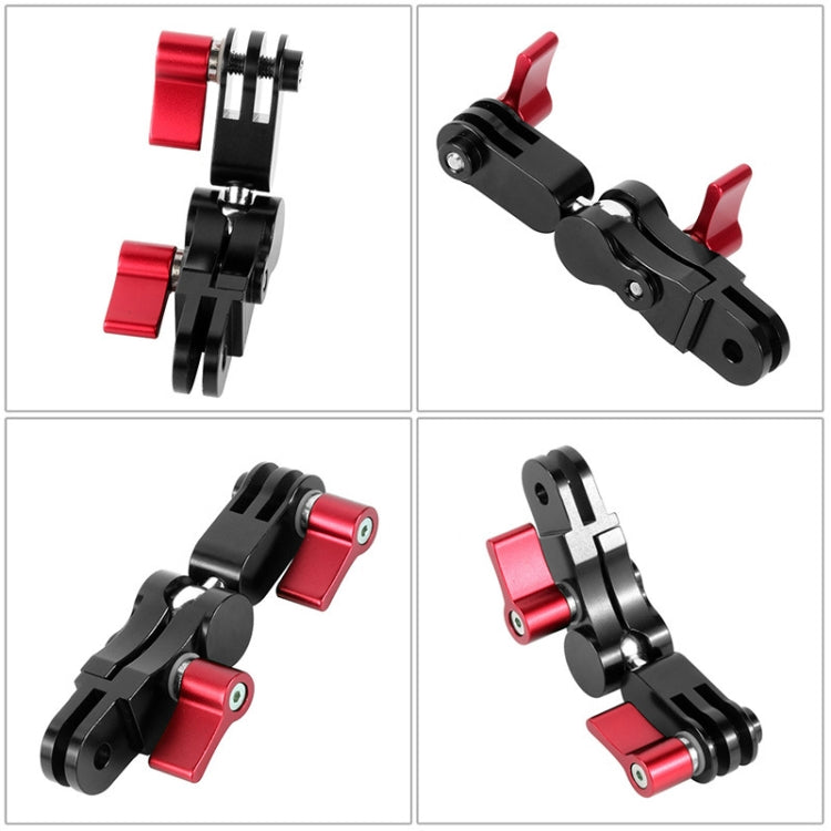 Aluminium Alloy 360 Degree Rotating Mount Adapter Adjustable Arm Connector for GoPro Hero11 Black / HERO10 Black /9 Black /8 Black /7 /6 /5 /5 Session /4 Session /4 /3+ /3 /2 /1, DJI Osmo Action and Other Action Cameras(Red) - Helmet Mount by PMC TechLife | Online Shopping South Africa | PMC TechLife | Buy Now Pay Later Mobicred