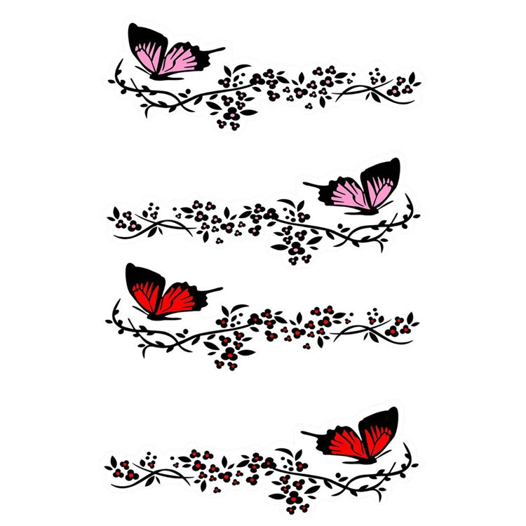 2 Pairs R729 Butterfly Flower Car Sticker Butterfly Love Flower Personality Engine Cover Body Decorative Sticker(Pink) - free shipping - PMC TechLife - Order now!