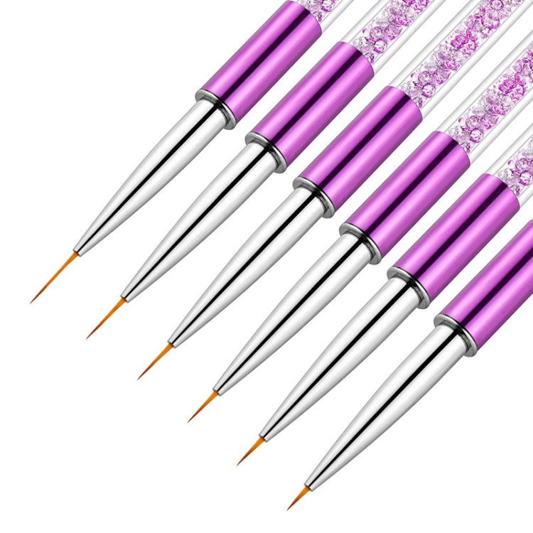 Nail Art Drawing Pen Purple Drill Rod Color Painting Flower Stripe Nail Brush With Pen Cover, Specification: 20mm - free shipping - PMC TechLife - Order now!