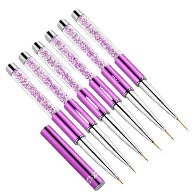 Nail Art Drawing Pen Purple Drill Rod Color Painting Flower Stripe Nail Brush With Pen Cover, Specification: 7mm - free shipping - PMC Jewellery - Order now!