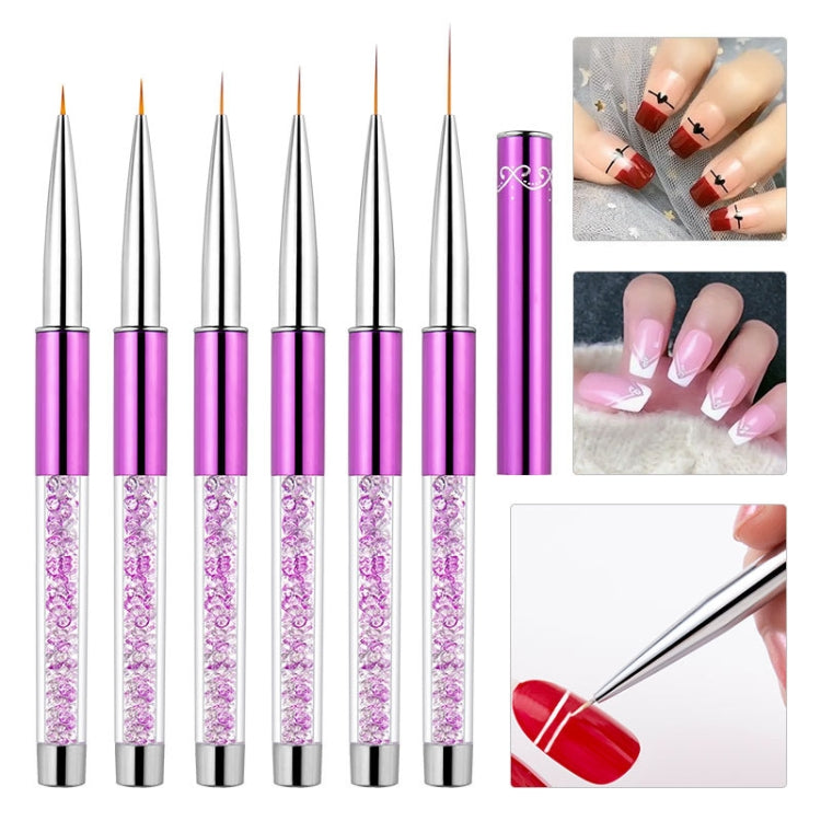 Nail Art Drawing Pen Purple Drill Rod Color Painting Flower Stripe Nail Brush With Pen Cover, Specification: 7mm - free shipping - PMC Jewellery - Order now!