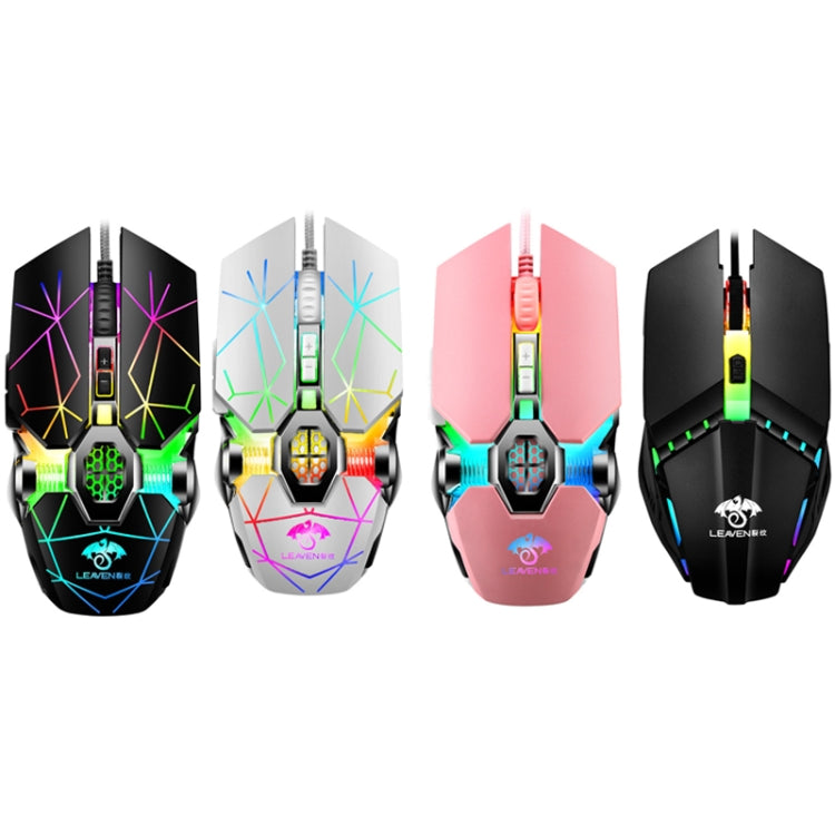 LEAVEN 7 Keys 4000DPI USB Wired Computer Office Luminous RGB Mechanical Gaming Mouse, Cabel Length:1.5m, Colour: S30 Black - free shipping - PMC TechLife - Order now!