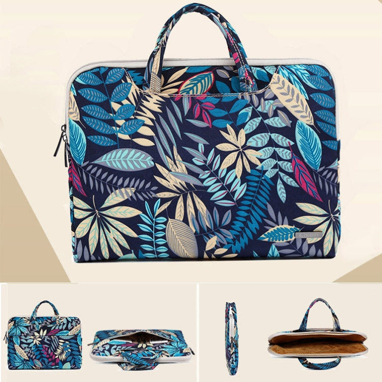 LiSEN LS-116 Simple Laptop Bag Business Laptop Liner Bag, Size: 11.6 inch(Canvas Colorful Leaves Black) - free shipping - PMC Jewellery - Order now!
