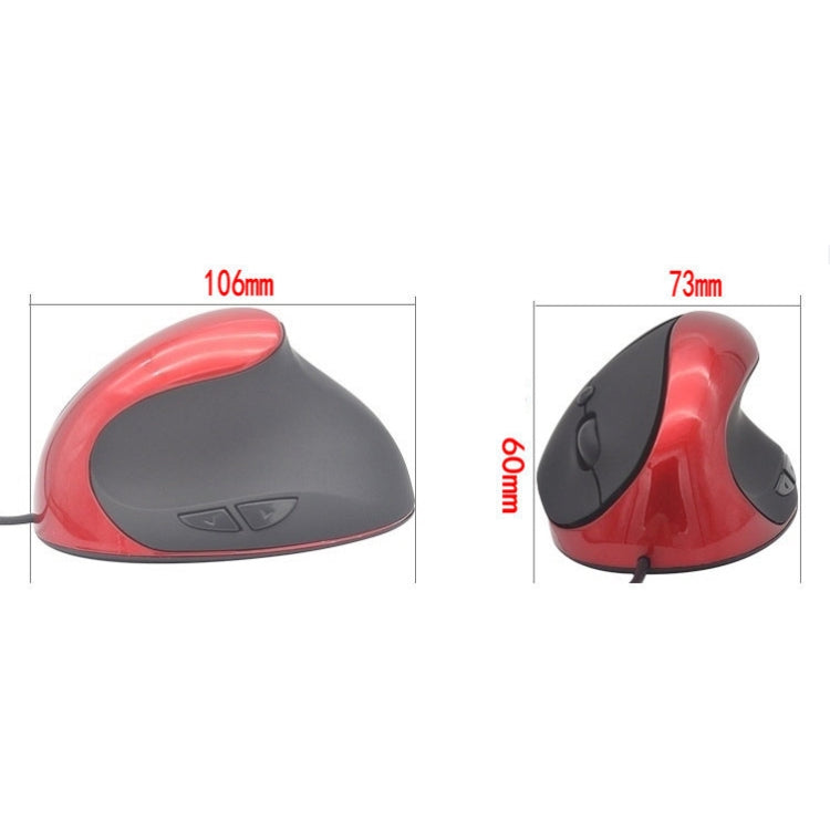 JSY-05 6 Keys Wired Vertical Mouse Ergonomics Brace Optical Mouse(Red) - Wired Mice by PMC TechLife | Online Shopping South Africa | PMC TechLife | Buy Now Pay Later Mobicred