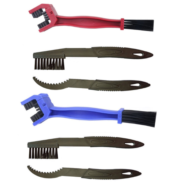 1 Set BG-7168 Bicycle And Motorcycle Cleaning Brush Three-Sided Chain Brush, Colour: Red + Small Brush - Others by PMc TechLife | Online Shopping South Africa | PMc TechLife | Buy Now Pay Later Mobicred