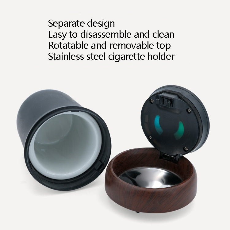 N17D Car Ashtray Arc Spot Tobacco With Lamp and Cover Car Ashtray(Carbon Fiber) - Ashtrays by PMC TechLife | Online Shopping South Africa | PMC TechLife | Buy Now Pay Later Mobicred